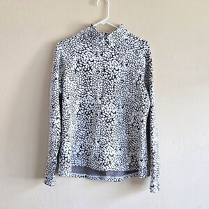 Lucy Activewear quarter zip Pullover sweater size xl Black & White Athletic Top